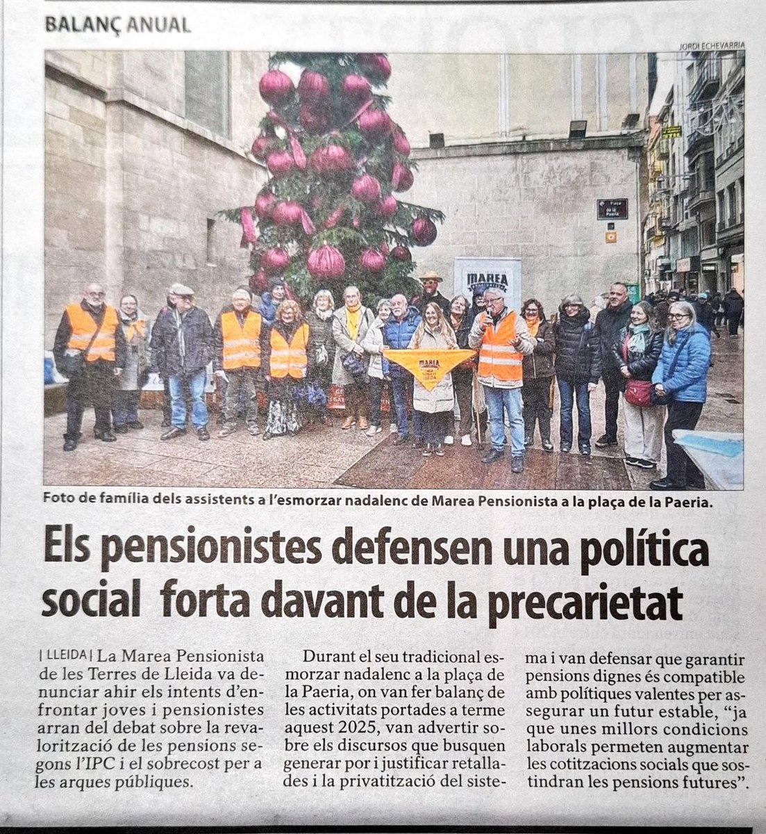 La premsa local es fa ressó de l'acte d'ahir. 

Diari La Mañana i Diari Segre.