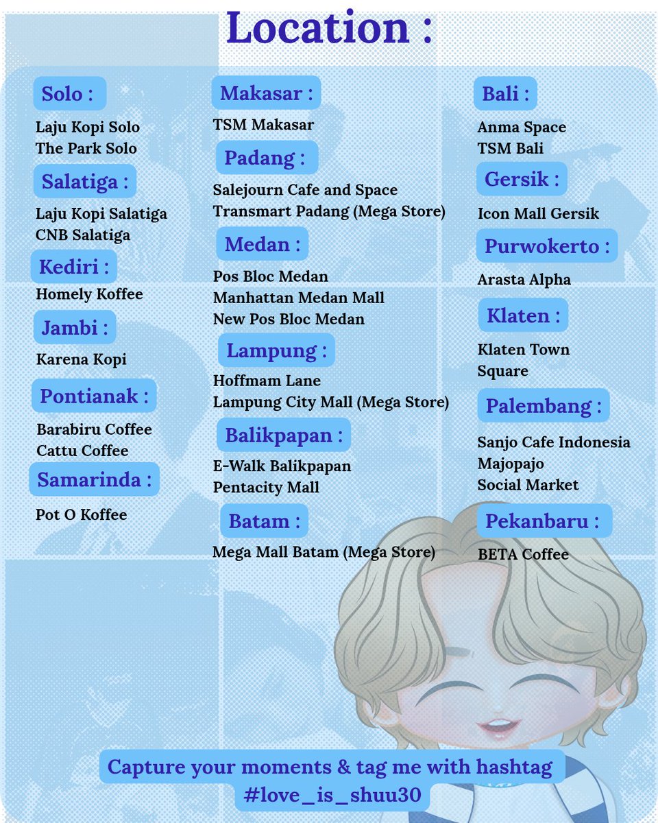 ♡♡◠‿◠ 𝑳𝒐𝒗𝒆𝑰𝒔𝑺𝒉𝒖𝒖 ◠‿◠♡♡

JOSHUA Birthday Frame Event by <a href="/ngidumpacc/">𝒔𝒉𝒖𝒂𝒂𝒌𝒐𝒐♡ | 𝒄𝒂𝒍𝒍 𝒎𝒆 *𝒂𝒏𝒈𝒈𝒊𝒊𝒊*</a> 

📍 Photomatics (Details on poster)
🗓️ 22 - 28 Desember 2025
       1 - 7 Januari 2026

Capture your moments &amp; tag me with hashtag
 #love_is_Shuu30