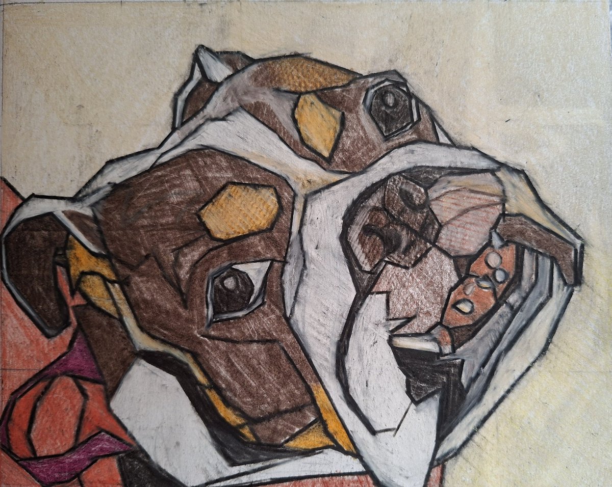 ecjazeb's tweet photo. English Bull Dogs - Festive Cheer in December 2025! - Merry Christmas, Happy Hannukah and Happy New Year. Watercolour Pencils on Paper. https://t.co/Q2T6sxDJ0b