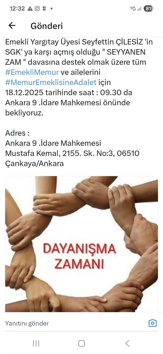 AysunKayma89276's tweet photo. #EmekliMemur un hukuksuzca KHK ile elinden alınan Seyyanen zam haksızlığı  er geç sona erecektir .
@RTErdogan 
@tcbestepe 
@memetsimsek 
@Akparti 
@MHP_Bilgi 
#MemurEmeklisineAdalet https://t.co/HN4BS4FqKy