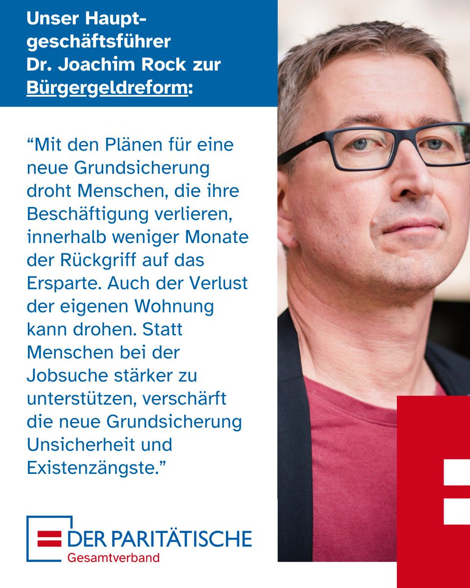 Das Bundeskabinett will heute eine Reform des Bürgergelds beschließen. Es wird umbenannt in "neue Grundsicherung". Verbesserungen in den Lebenslagen der Beziehenden der Grundsicherung sind nicht zu erwarten, wie unser Hauptgeschäftsführer, <a href="/JoachimRock/">Joachim Rock</a> kritisiert: