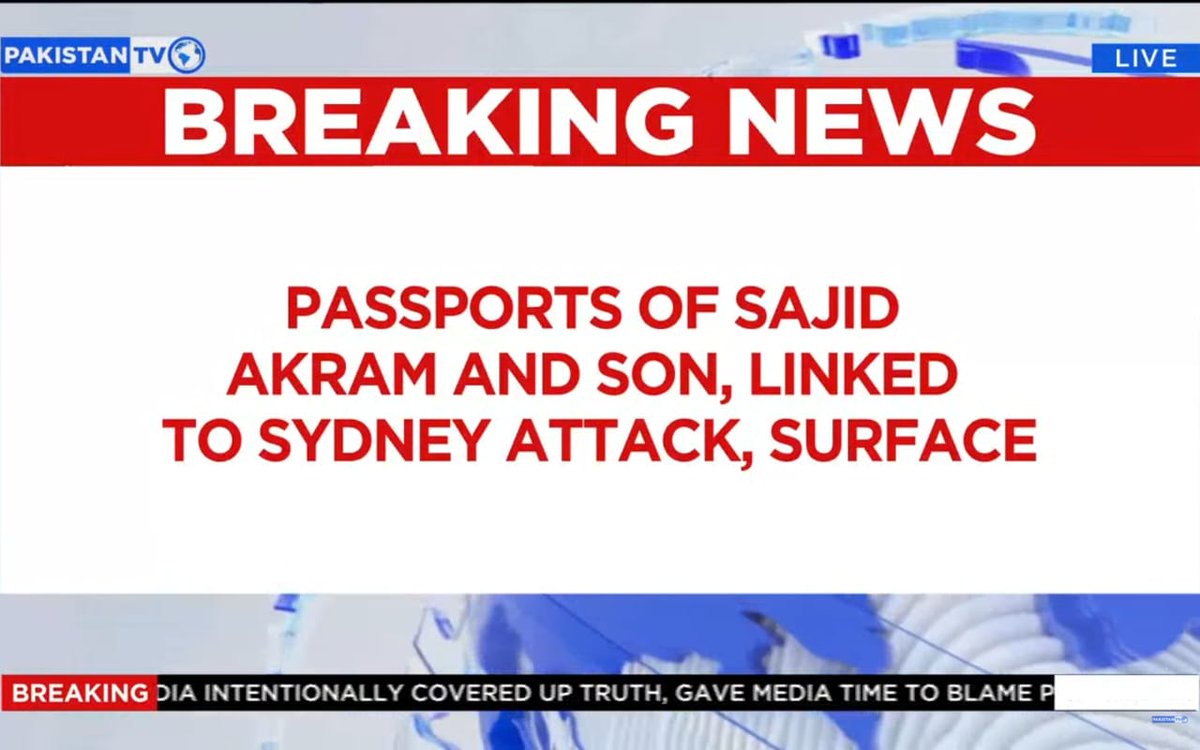 PakTVGlobal's tweet image. Passports of Bondi Beach shooters Sajid Akram and his son have surfaced, revealing key information about the suspects’ nationality and travel history.

#BondiBeach #SydneyAttack #Investigation #AustraliaAttack #Indianpassport #sajidAkram  #PakistanTV #PakistanTvglobal