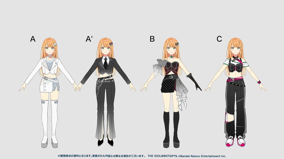 紫雲清夏 STEP3 衣装のデザイン案(1〜2枚目)、決定稿(3枚目