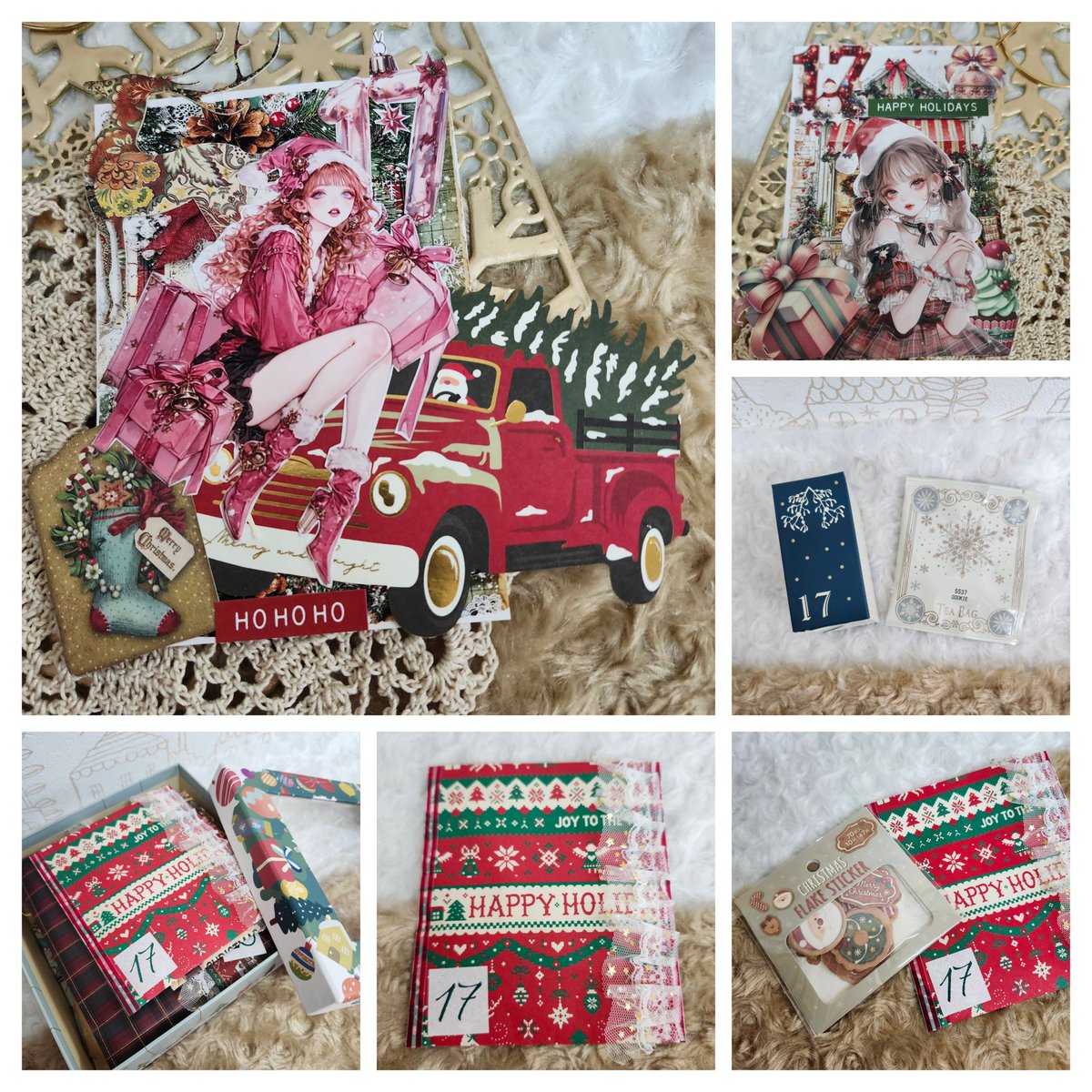 ポストカード コラージュ251217 cotton melody 様💘 Ho ho ho & Happy