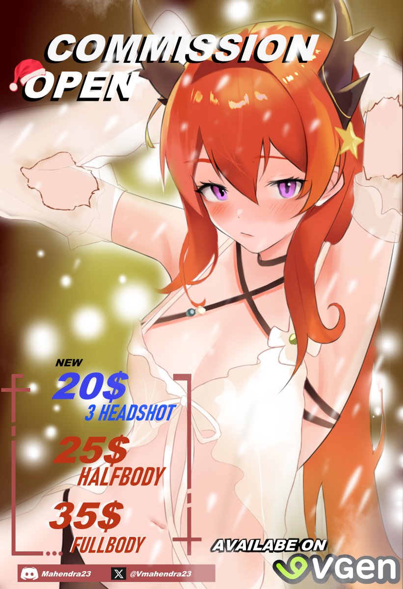 ⚠️ EMERGENCY COMMISSION (0/2)
✨Repost, likes, share are much appreciated
 I am opening commission 
 you can directly DM me  or Feel free to DM me if you interested   
 - 
 More info: DM or hit the links on my bio.  
 Thank you~ 
📷#VGenOpen #VGenComms #ArtCommission