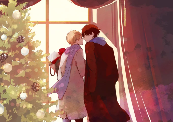 懐かしいクリスマス絵です ヒツジ先生と鳩山くん一緒に日向君のクリスマスプレゼントを買いに来つつデートかな※再掲です #元ヤンパパとヒツジ先生