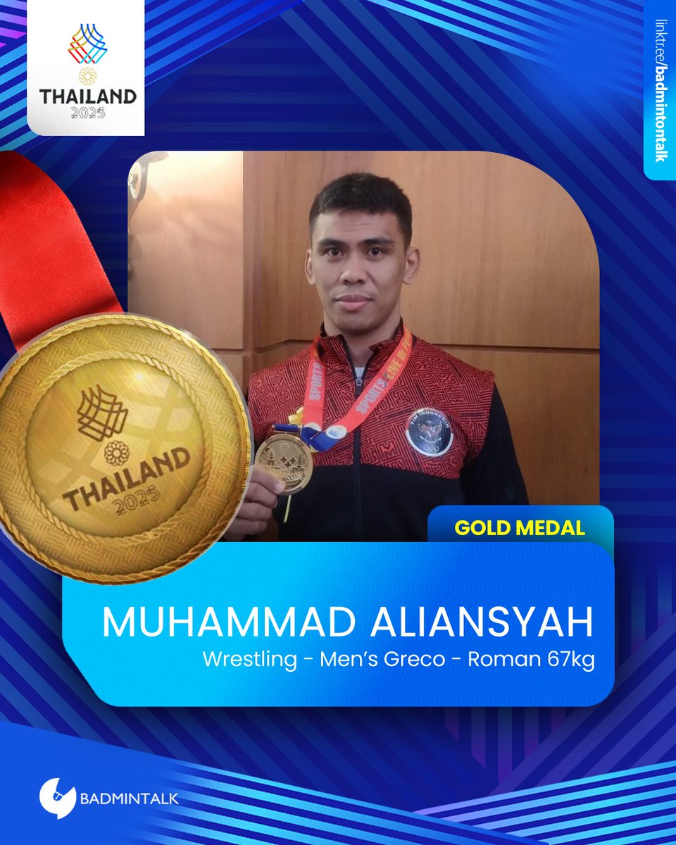 SEVENTY-FIRST GOLD MEDAL for Indonesia at #SEAGames2025 

Wrestling - Men's Greco-Roman 67 kg

🥇Muhammad Aliansyah (INA)
🥈Bui Manh Hung (VIE)
🥉Dawson Stephen Sihavong (LAO)
🥉 Nuttapong Hinmee (THA)

#Thailand2025