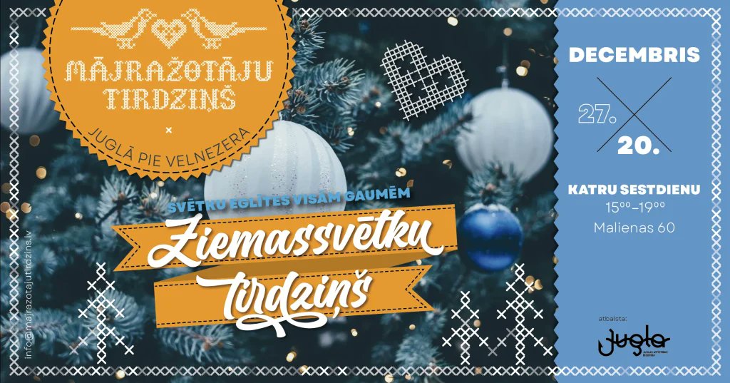 Mājražotāju tirdziņš Juglā pie Velnezera
Iepērcies šonedēļ!
#19decembris #20decembris #21decembris
#decembratirdzini #ziemastirdzini #svetki