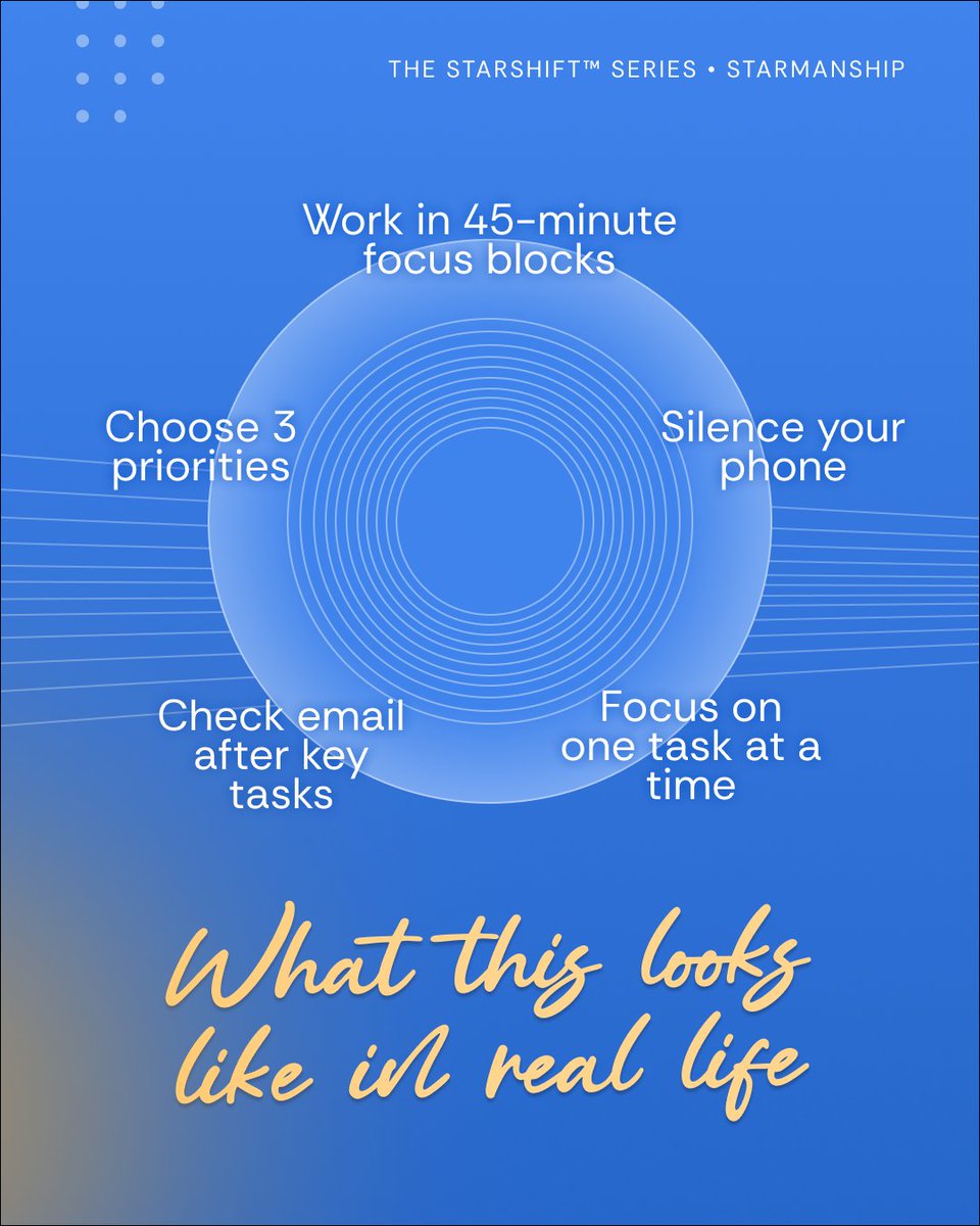 Starmanship's tweet photo. This is about choosing what truly matters and giving it your full attention. Small focus shifts can make a big difference in your day.
#starmanship #StarShiftSeries https://t.co/9QcL6iZtAR