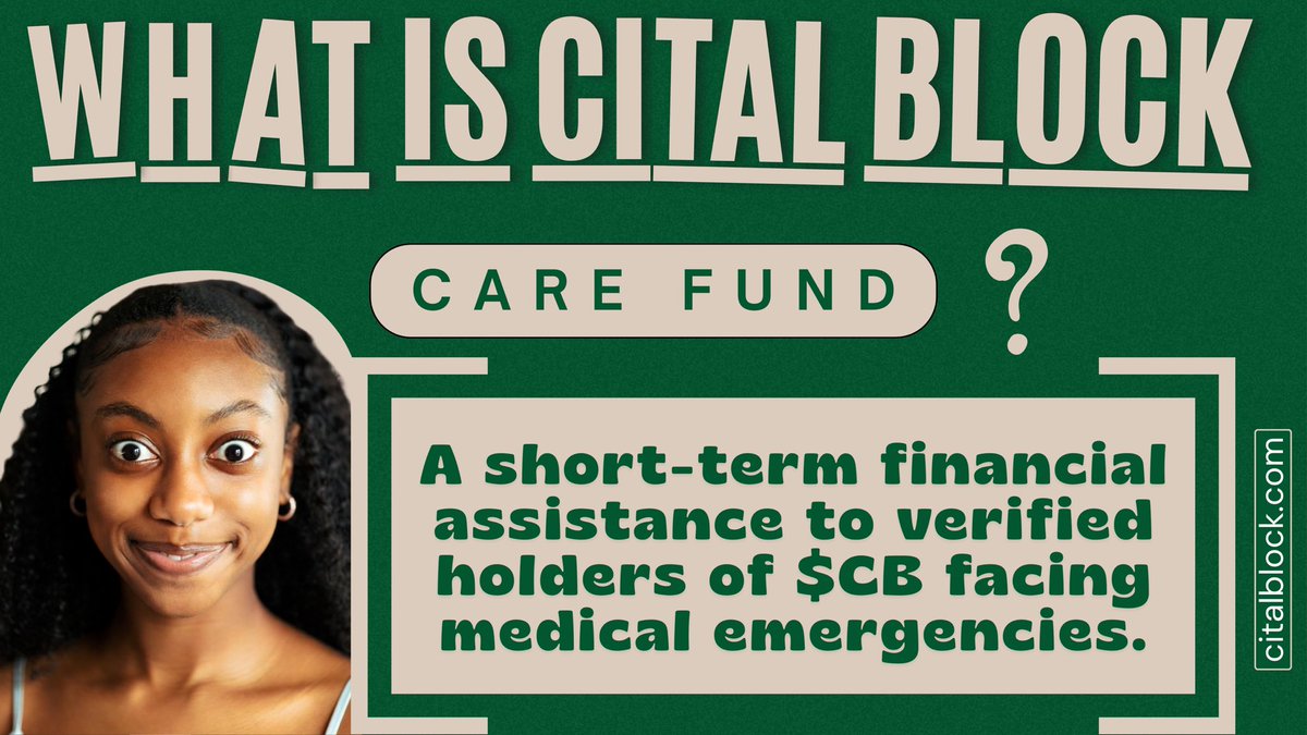 In Web3, value should extend beyond protocols and price action. The CitalBlock CareFund transforms on-chain participation into real-world protection, offering rapid emergency support to verified $CB holders during critical life events.

Built into the CitalBlock ecosystem, the