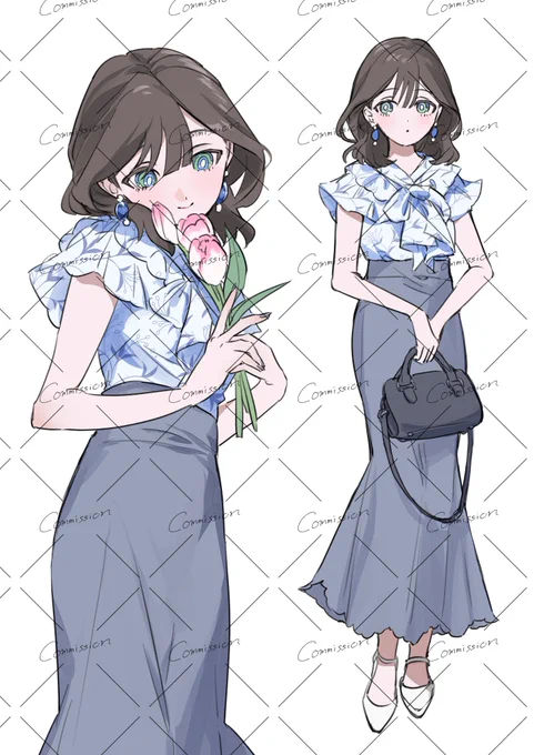 【Skeb】 クライアント様にイメージを頂いてOCの女の子をデザインさせていただきました!