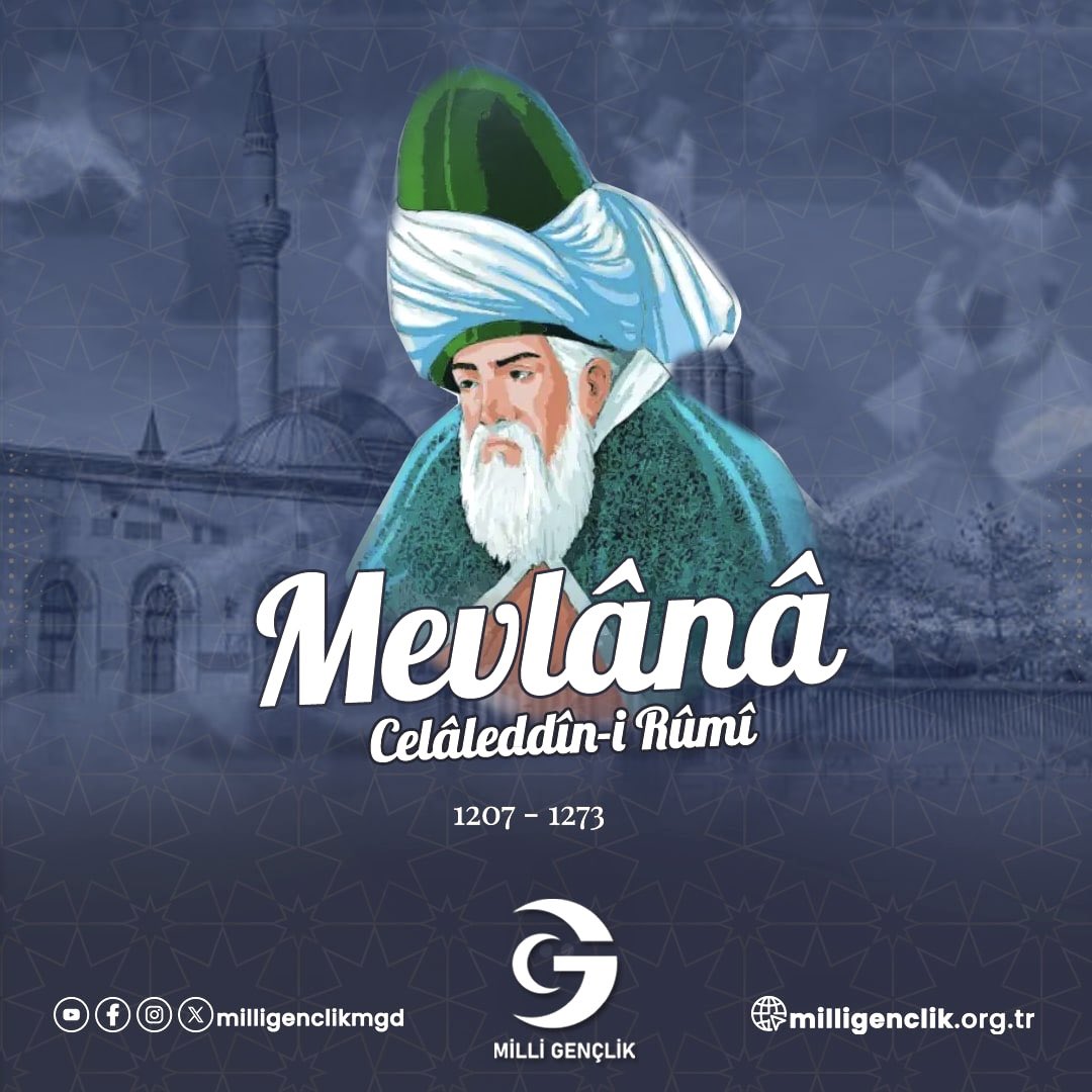 Mevlânâ Celâleddîn-i Rûmî’yi, vuslat günü olan Şeb-i Arûs’ta rahmet ve saygıyla anıyoruz.

#Mevlana #MevlanaCelaleddiniRumi
#ŞebiArus #Vuslat #Aşk #Hoşgörü
#Gönül #Tasavvuf #RahmetleAnıyoruz