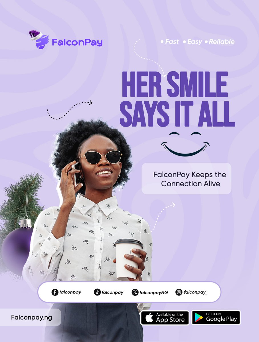 FalconPayNG's tweet photo. From heartfelt calls to joyful video chats, FalconPay keeps you connected to friends and family, anytime, anywhere.

Send and receive money, recharge airtime, buy data and share the love without interruptions. 
#StayConnected #FalconPay #FestiveSeason #christmas https://t.co/ysbuYbP9r7