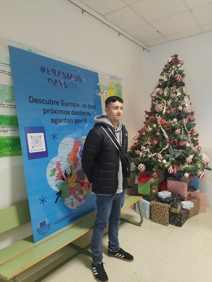 CotareloErasmus's tweet photo. Como o turrón, Mario Vilas volve a casa polo Nadal #erasmusplus #formacionprofesional https://t.co/q8VIdt7uoZ