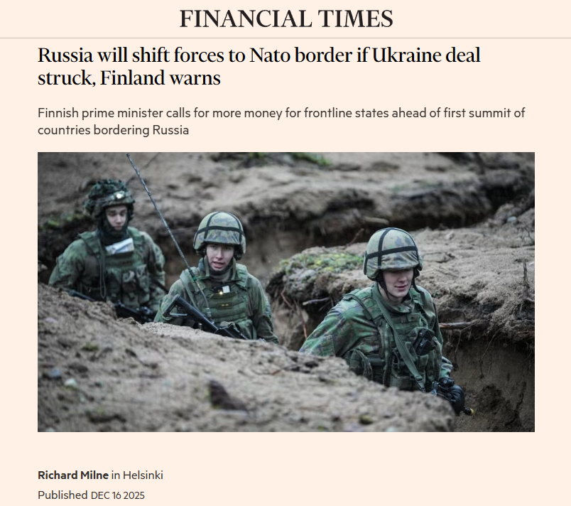 🗞️🇫🇮“Our economy is in a very bad situation at this moment. It’s because of the threat from Russia. The atmosphere in Finland is very difficult,” Orpo said.” - FT