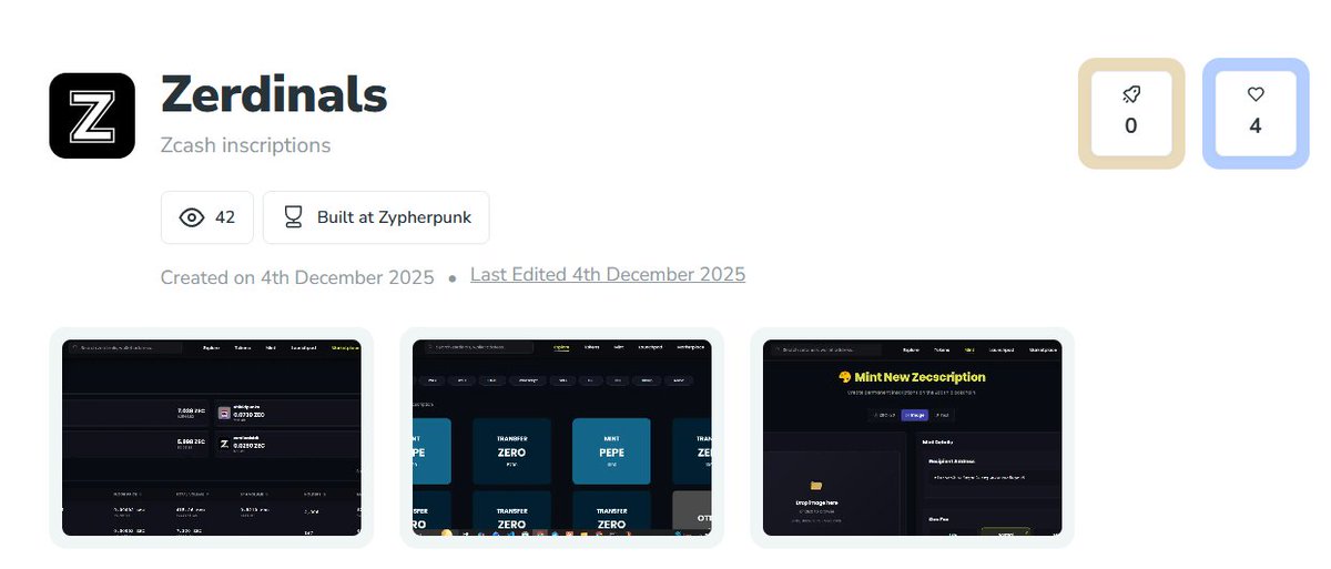 devfolio.co/projects/zerdi…

Go and Like Zerdinals project on Zcash zypherpunks hackathon by <a href="/0xMert_/">mert | helius.dev</a>