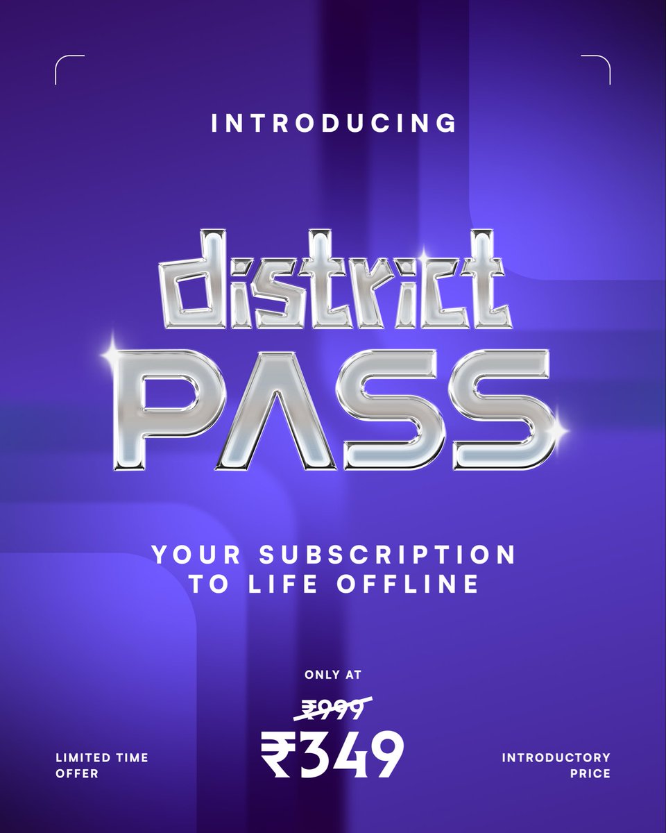 district_india's tweet image. Cancel all your subscriptions.
BUY DISTRICT PASS. 
Live life offline.

#District #DistrictPass