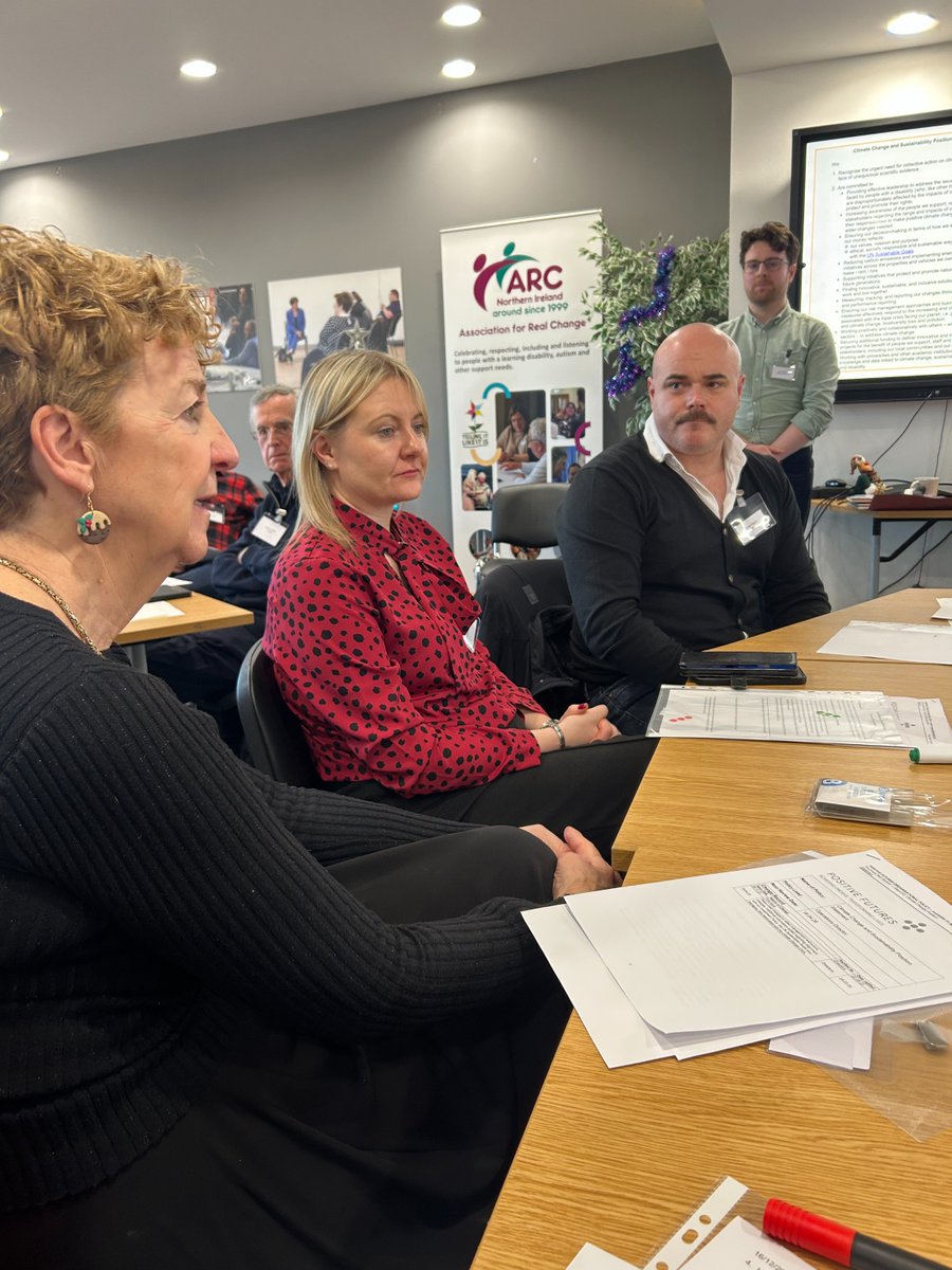 PFTweetsIE's tweet photo. 🌍 Positive Futures NI &amp; ROI Boards and senior team took part in a Climate Education Workshop.  Led by trustee Dr Amanda Slevin (QUB), the session will help shape the next steps in our sustainability goals.

Thanks to ARC NI for hosting. 🌱
 #ClimateAction #Sustainability https://t.co/UWtanQ9zgO
