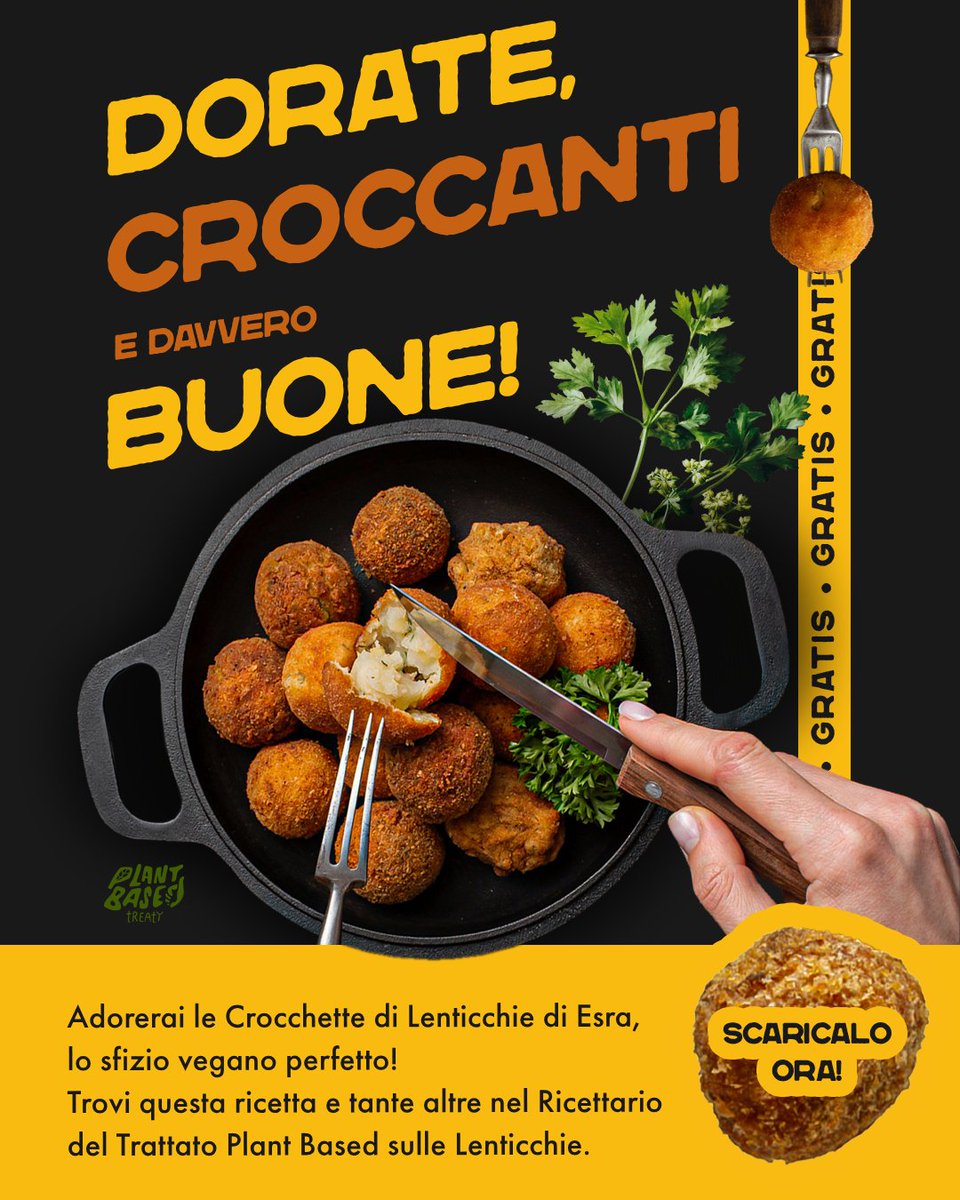 SaveNapoli's tweet image. AVVERTENZA ‼️ Queste crocchette di lenticchie scompaiono in men che non si dica!

Scopri la ricetta di Esra che fa impazzire tuttɜ nel nostro Ricettario sulle Lenticchie GRATUITO:

drive.google.com/file/d/1O4DIRw…

#PlantBasedTreaty #EatPlants #PlantTrees #PlantBased #Lentils #Lenticchie