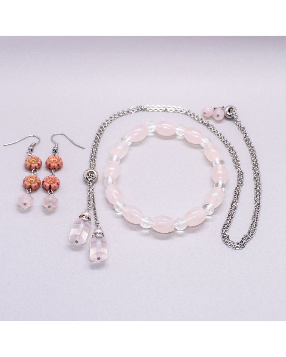 新年福袋】ローズクォーツのアクセサリー3点セット〈A〉をminneに出品