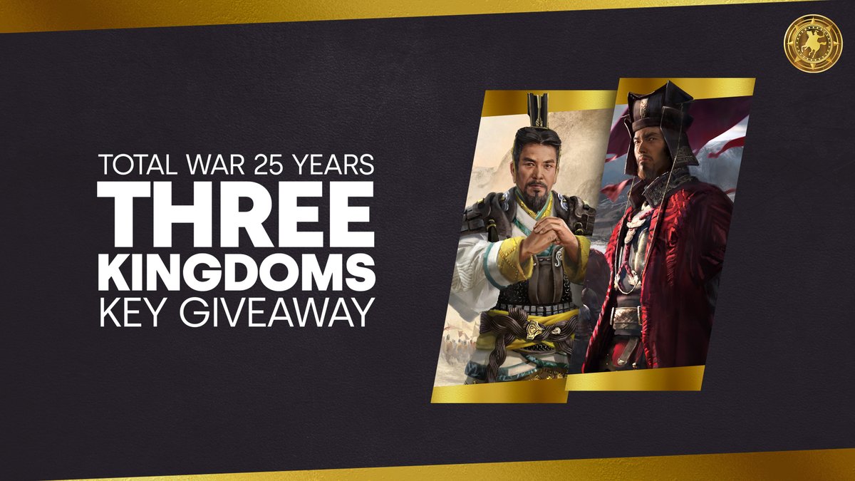 It is time for our Total War: THREE KINGDOMS code giveaway! If you'd like a chance to win one of 5 Steam keys, head over to our official Discord now!

👉 discord.gg/totalwar