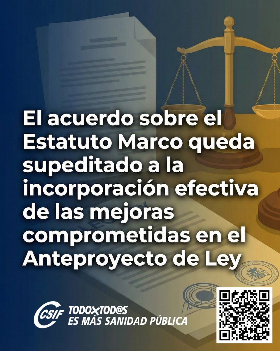 📌 Prudencia y cautela:
Nada se da por cerrado hasta que los avances en jornada laboral, jubilaciones y clasificación profesional con reconocimiento retributivo queden reflejados negro sobre blanco en el texto legal.

📰 Noticia: csif.es/es/articulo/na…