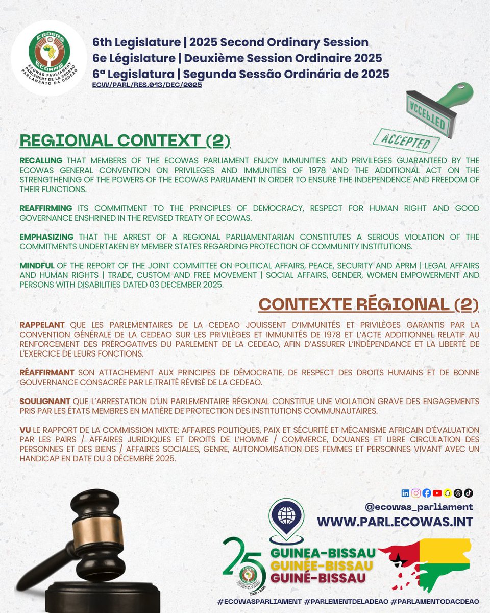ECOWAS Parliament tweet media