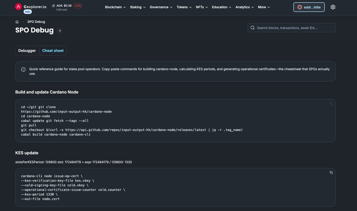 A new Cexplorer version is coming live soon ✅

Been a while since the last production release, many cool features and improvements coming with this version.

Today sharing a sneak peek that SPOs might like.🫡