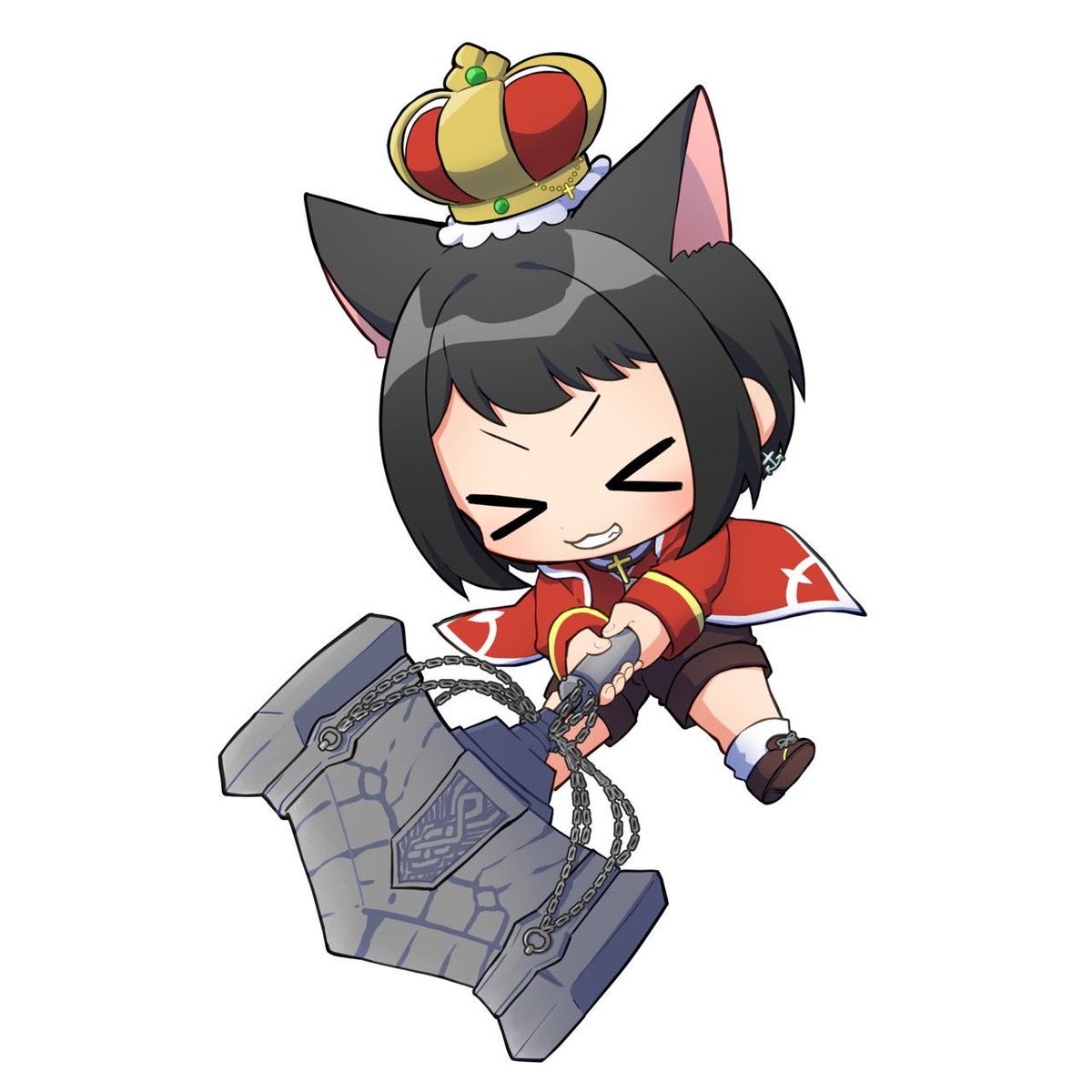 なんと！またあおはる先生(<a href="/aoau0210/">あおはる@skeb受付中✎*</a> )に描いていただきました！✨
なかなかハンマーの依頼ないと思うので大変かな…とか思ってましたが、素晴らしく描いていただきました☺️
差分で王冠有無が！
あおはる先生、本当にありがとうございました！😊