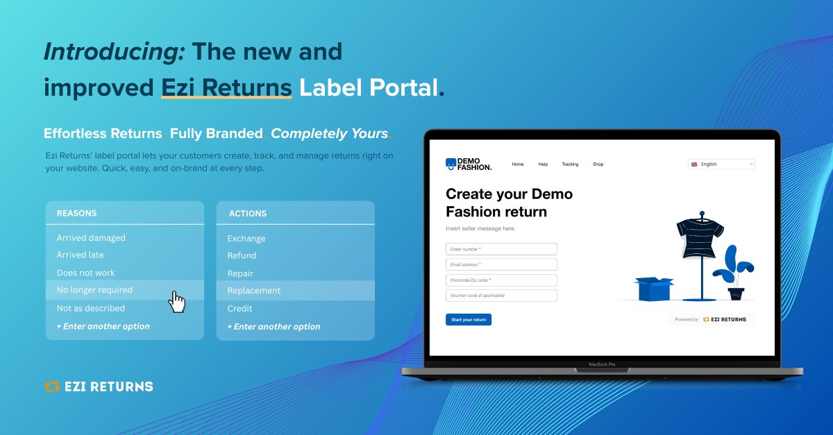 EziReturns's tweet image. Meet the new Ezi Returns Label Portal.

Your new home for creating return labels, minus all the hassle.

Simplify returns. Save time. Keep customers happy.

Get in touch to try it now  🔁✨ 
zurl.co/4kR5C

#returnlabels #internationalreturns #ecommerce