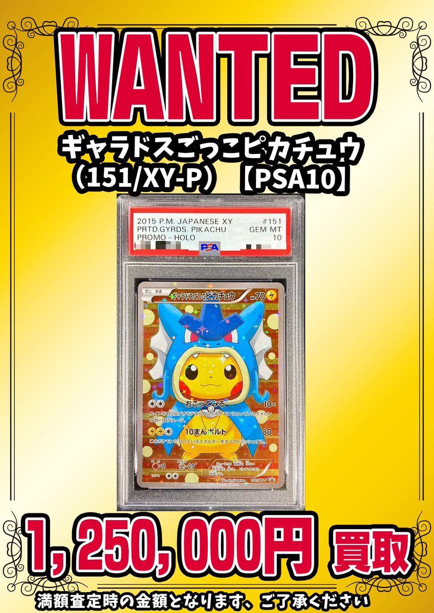📣📣🚨 WANTED 🚨📣📣 ・ギャラドスごっこピカチュウ 《151/XY-P