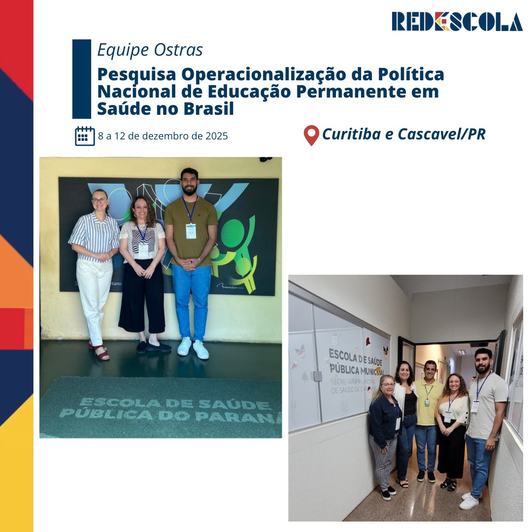 redescola's tweet photo. 📍 Campo da Pesquisa - Paraná
A pesquisa “Operacionalização da Política Nacional de Educação Permanente em Saúde no Brasil” avançou no estado do Paraná, com atividades realizadas no âmbito estadual e no município de Cascavel
https://t.co/vzOn10QbKU https://t.co/ZK3TqzzPS3