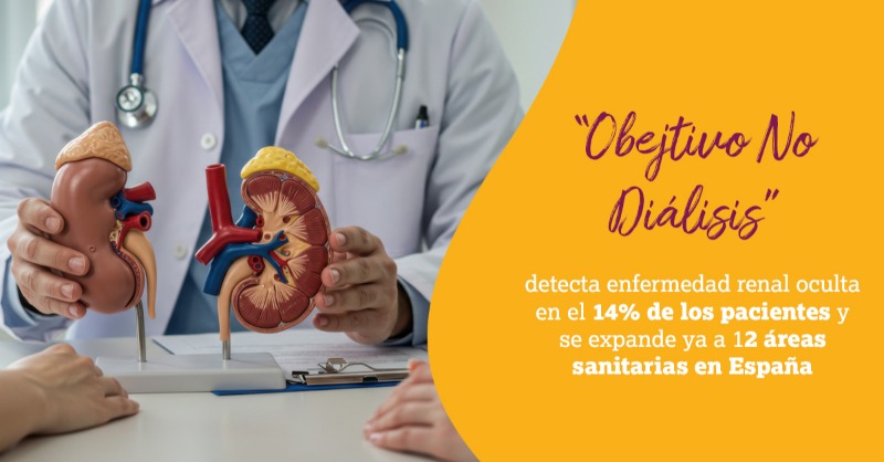 AstraZenecaES's tweet photo. Detectar la enfermedad renal crónica a tiempo es clave.

El protocolo “Objetivo No Diálisis” ha identificado daño renal oculto en el 14% de los pacientes y ya se extiende a 12 áreas sanitarias en España.

Descubre cómo esta iniciativa está transformando el abordaje de la ERC:
