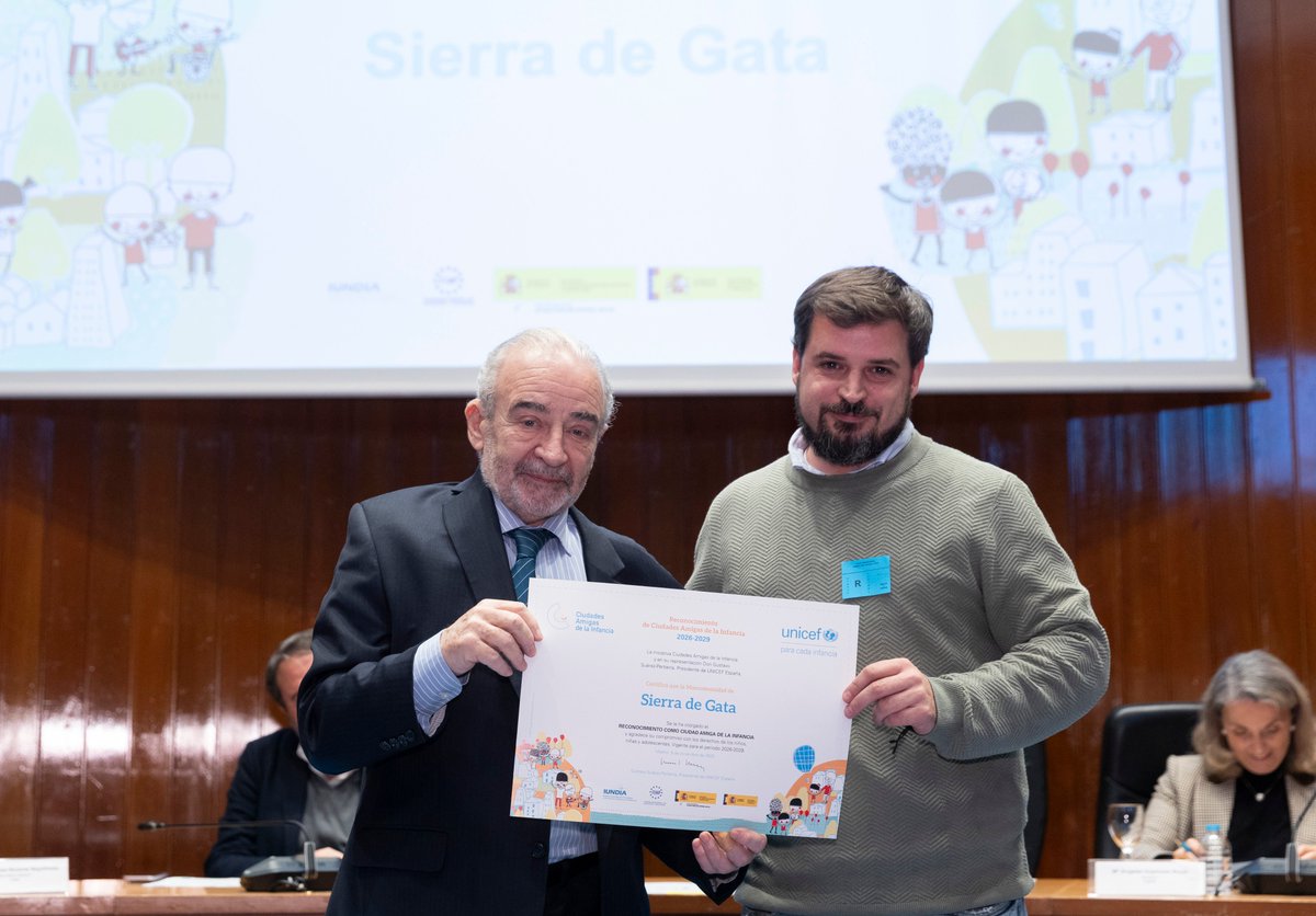 LA MANCOMUNIDAD DE MUNICIPIOS SIERRA DE GATA RECIBE EL RECONOCIMIENTO 'CIUDAD AMIGA DE LA INFANCIA' POR SU COMPROMISO CON LA PARTICIPACIÓN INFANTIL Y ADOLESCENTE