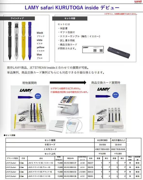 NFIAN8's tweet photo. #文房具 NEW LAMY SAFARI MECHANICAL PENCIL 
UNI KURUTOGA KH LIMITED COLOR
UNI KURUTOGA KH 0.3MM
UNI METAL CASE LIMITED COLOR https://t.co/MMv3IldnKm
