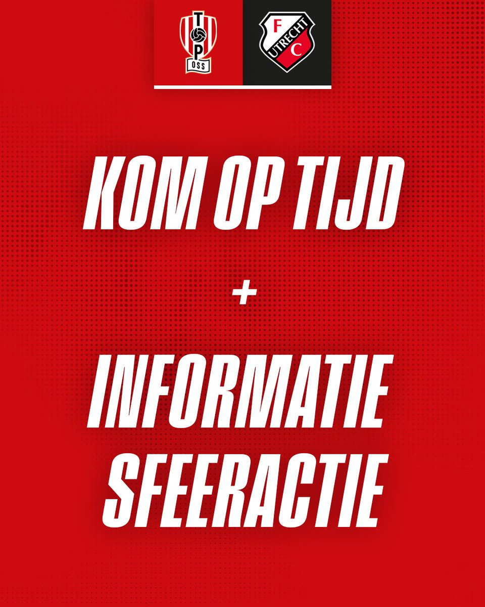𝐋𝐞𝐭 𝐨𝐩, 𝐬𝐮𝐩𝐩𝐨𝐫𝐭𝐞𝐫𝐬!⚠️

Vanavond verwachten we extra drukte bij de toegangspoorten. Kom op tijd!🙌

Samen met onze supporters is er een sfeeractie georganiseerd. Op alle tribunes liggen vlaggen klaar. Om 19:55 uur vragen we iedereen om met de vlaggen te zwaaien!