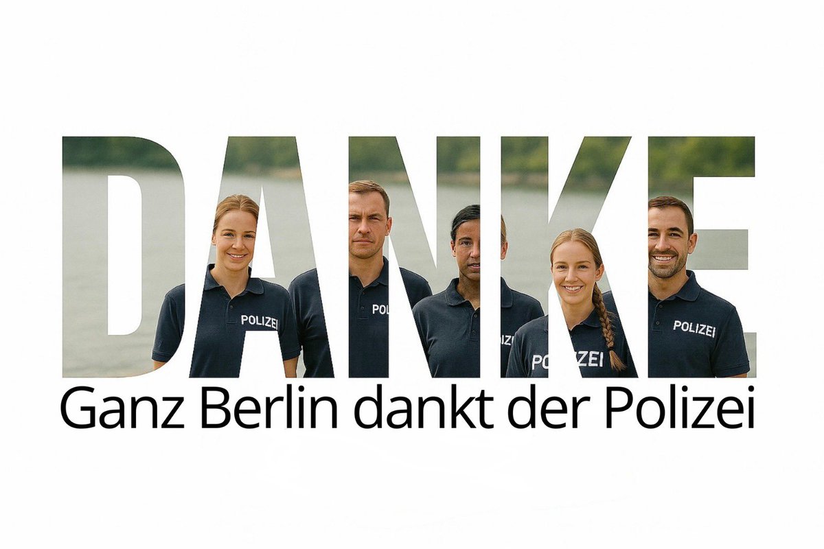 PreislerKa's tweet photo. Danke 🙏 @polizeiberlin @PolizeiBerlin_E 
Ganz #Berlin dankt der Polizei. https://t.co/UZdMyin5KE