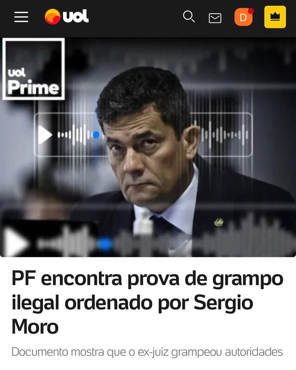 GRANDE DIA! A casa do juiz ladrão vai cair: Polícia Federal encontrou prova documental de grampo ilegal ordenado por Sérgio Moro contra autoridades.