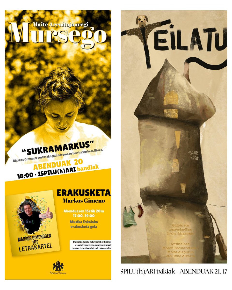 📢🎶Este fin de semana habrá doble actuación en Deba, dentro del programa cultural Ispilu(h)ari.

Noticia👉labur.eus/nfkwxqxq

#deba #debakoudala debakoudala