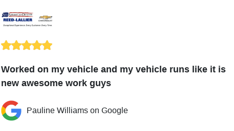 ReedLallierChev's tweet photo. We just received a great review on Google. Thank you Pauline Williams! https://t.co/cPYtJfB07B