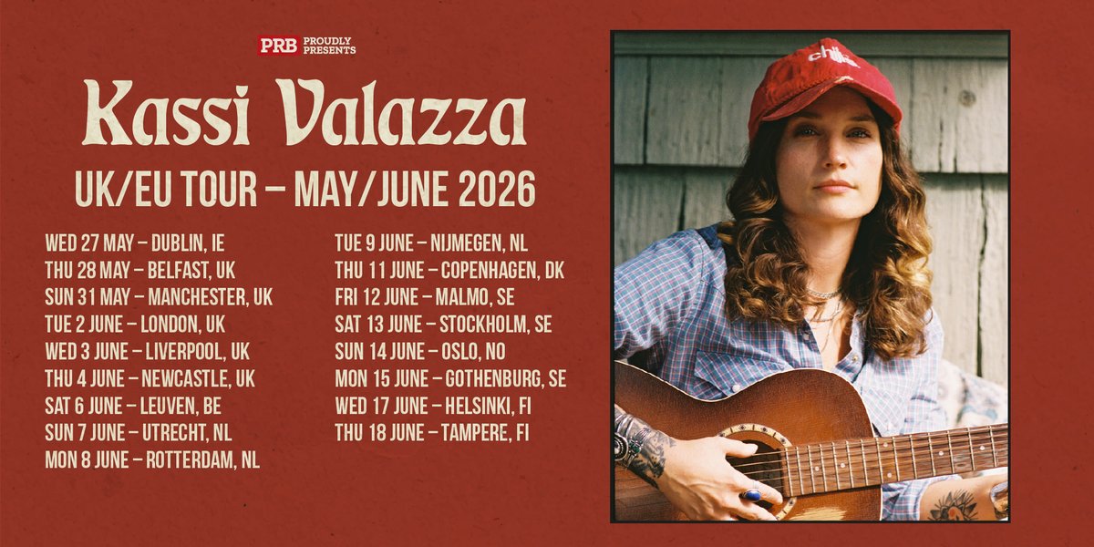 PRBpresents's tweet image. Very pleased to welcome @KassiValazza  to the PRB fam and announce our debut EU/UK tour ! 

Tickets on sale 11 am Friday @ prbpresents.com/kassi-valazza/