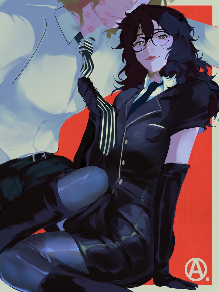 wkuadran's tweet image. my lady... #persona5 #akeshu #明主