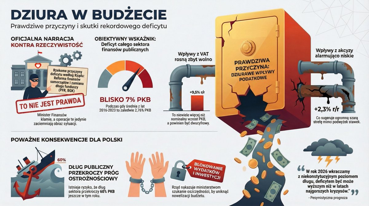 🟥 Ministerstwo Finansów opublikowało wykonanie budżetu państwa za listopad. Większych niespodzianek nie ma - sytuacja jest trudna, a kolejne dane to potwierdzają. Zapraszam na kolejną analizę budżetową📊⤵️

🟥 Co jest najważniejsze? Narracja ministra <a href="/Domanski_Andrz/">Andrzej Domański</a> tłumaczącego