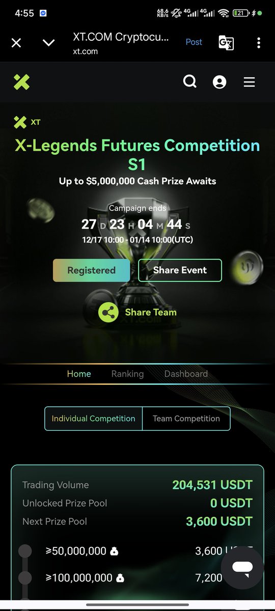 WHYgorib's tweet photo. @XTexchange UID: 8328510899170
#XLegends #XTfutures #TradingCompetition #Giveaway https://t.co/2QLtHV5WEk