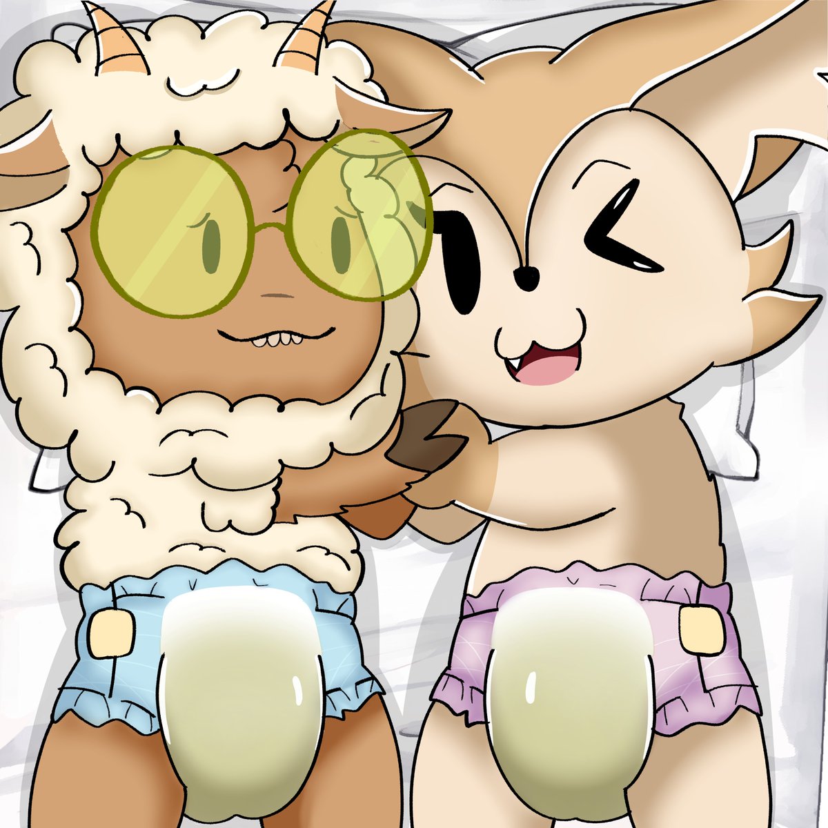 SilvyIsWet's tweet image. || Me and @homyiswet_ cuddling in our diapers :33 ||