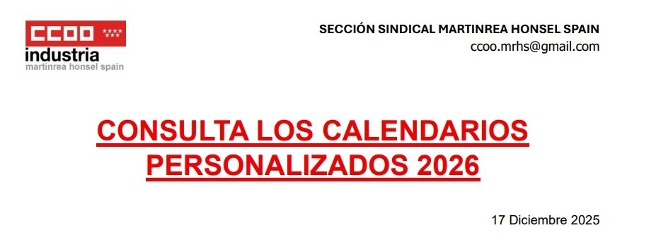 CcooMartinrea's tweet photo. ▶️ Nota informativa sobre los calendarios personalizados 2026.

👉 https://t.co/ycLYefgYUf

#ccoomrhs #calendario2026 https://t.co/txQoRNcn61