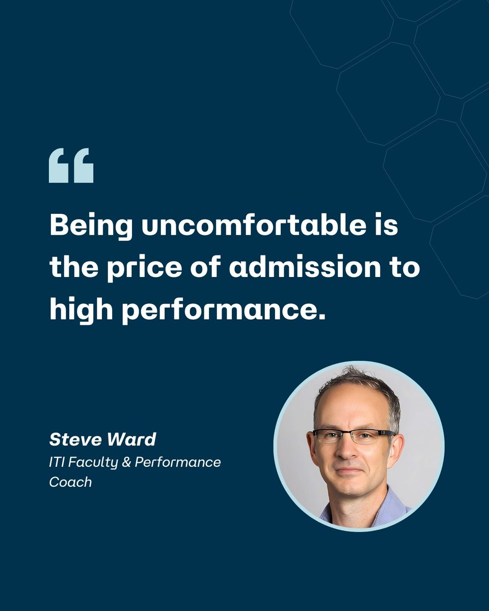 Most traders avoid discomfort.
Top performers lean into it.

“Being uncomfortable is the price of admission to high performance.”  – Steve Ward, ITI faculty &amp; performance coach

You can’t grow and stay comfortable.
Not in sport. Not in trading.

Top traders train with discomfort: