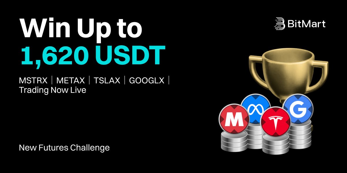 BitMart_SA's tweet photo. 🏆 BitMart Futures #MSTRX #METAX #TSLAX #GOOGLX Are Now Live
🔥 Trade &amp; Win Up to 1,620 USDT
⏰ Deadline: Dec 24, 2025, 15:59 (UTC)
🎁 New User Bonus | Daily Check-In | Trading Boosts | Leaderboard
👉 Join Now: https://t.co/jwqF09Jc0R https://t.co/RHXkwVl2Mx