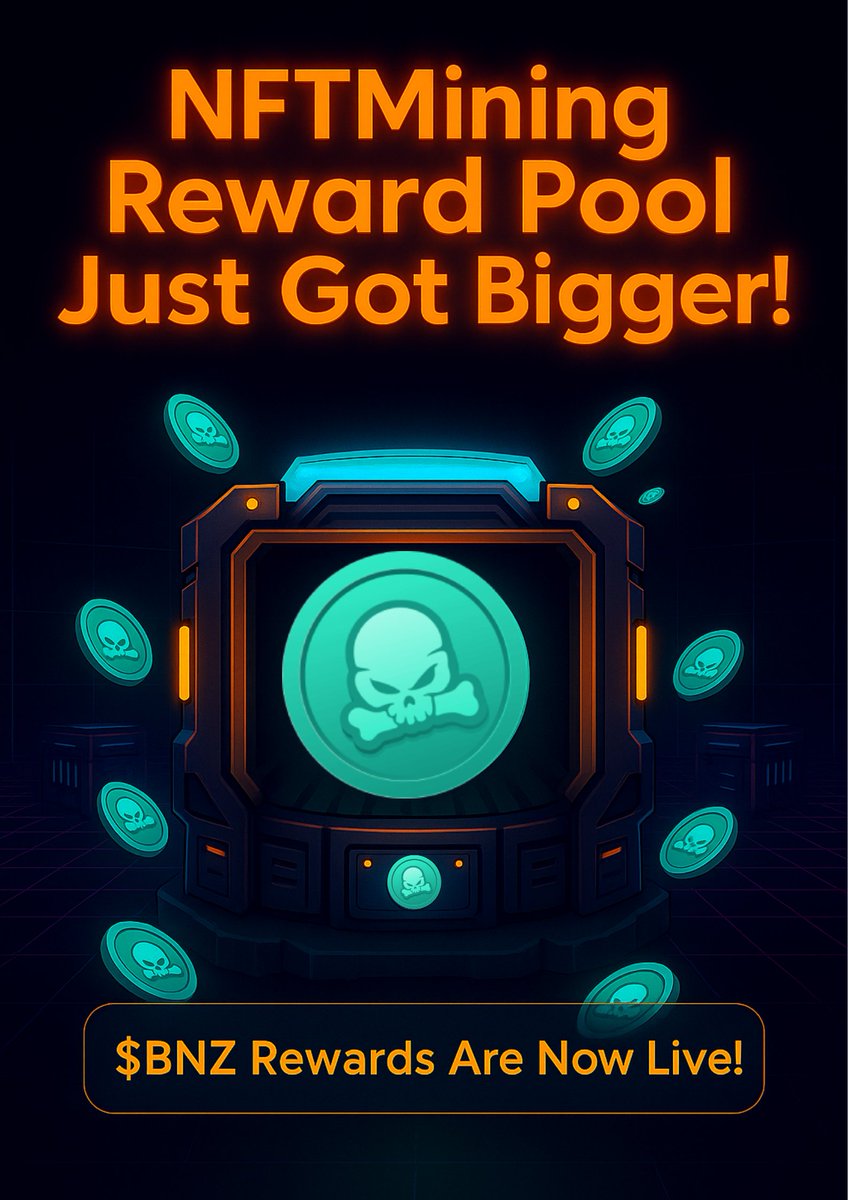 NFTmining_com's tweet image. Reward Pool Just Leveled Up! 🚀 

We’re thrilled to share that $1,000 worth of $BNZ token has been added to the NFTMining reward pool-sponsored by @BlockzGG ! 🤝✨
 
Block winners will now earn $BNZ tokens + existing block rewards. 💰

Mine. Earn. Repeat 🔁⛏️