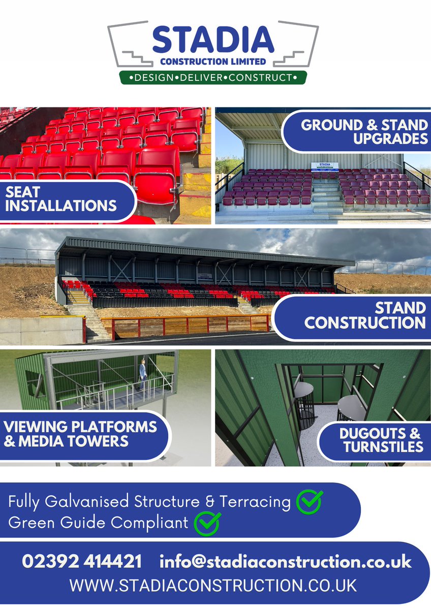 StadiaConstruct's tweet image. Happy New Year from Stadia 🎉⁠

Thank you to all of our customers for a fantastic 2025, we're looking forward to another great year in 2026!

✔️ Fully Galvanised Structure &amp;amp; Terracing⁠
✔️ Green Guide Compliant⁠
⁠